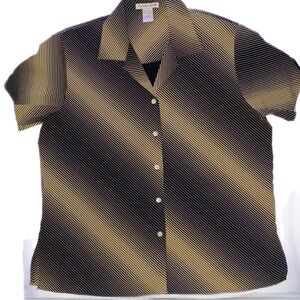 Notations Blouse L Short Sleeve Top w/ Cami Sewn In